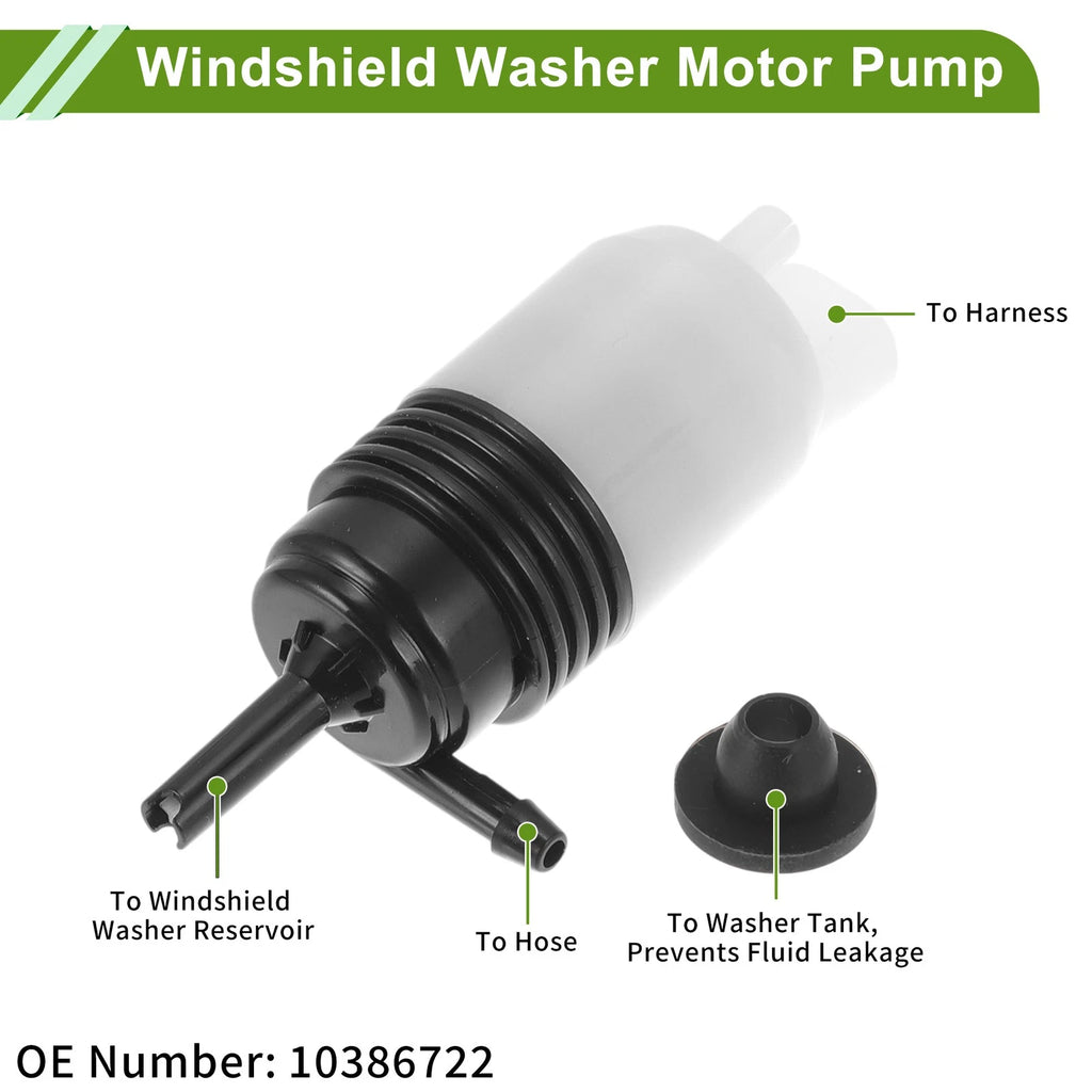 Windshield Washer Pump w/Grommet for Buick Enclave (2008–2016) No. 10386722