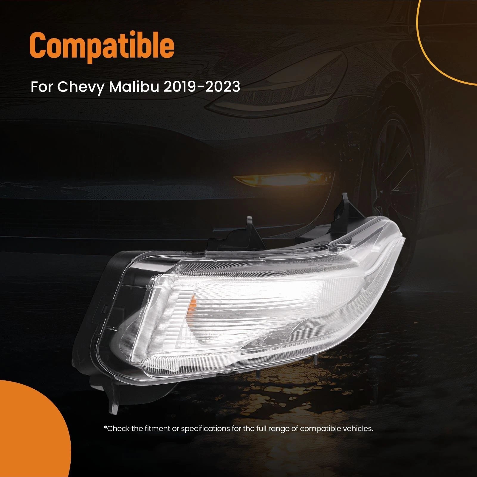 Pair LED Front Bumper Fog Lights for Chevy Malibu (2019–2023) 84575553 84575552