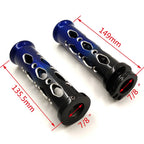 CNC Hand Grip Set of 2 Black Blue 7/8" 22mm for Honda Kawasaki Suzuki Yamaha