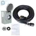 30 Amp Generator Cord and Power Inlet Box for NEMA L14-30P L14-30R (50FT)