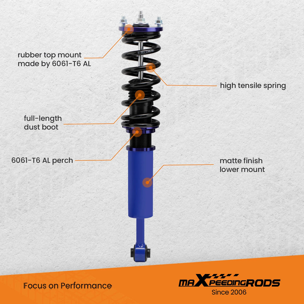 Full Coilovers Struts & Rear Camber Control Arms Kit for Honda Accord (2003–2007)
