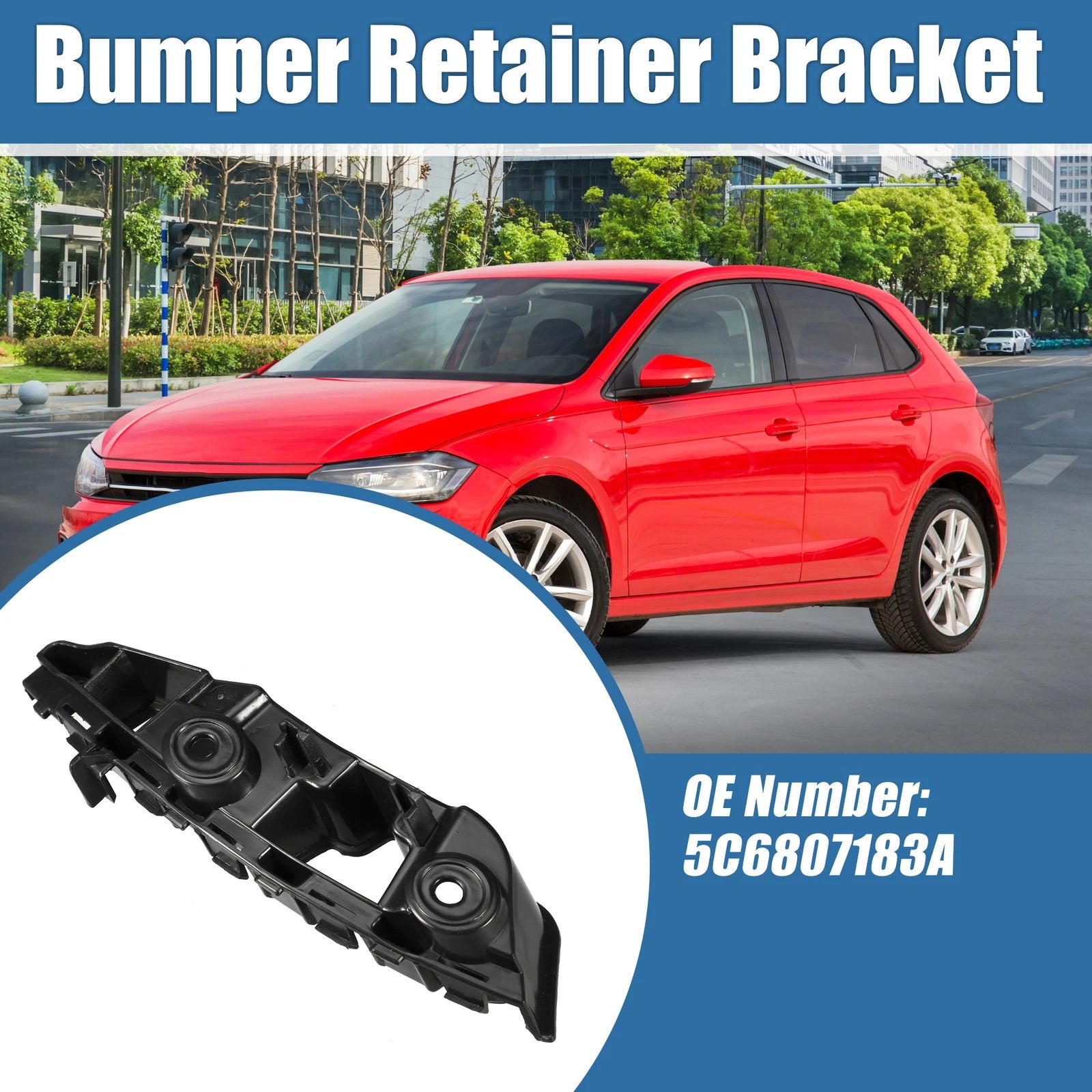 Left Driver Side Bumper Bracket No. 5C6807183A for Volkswagen Jetta (2015–2018)