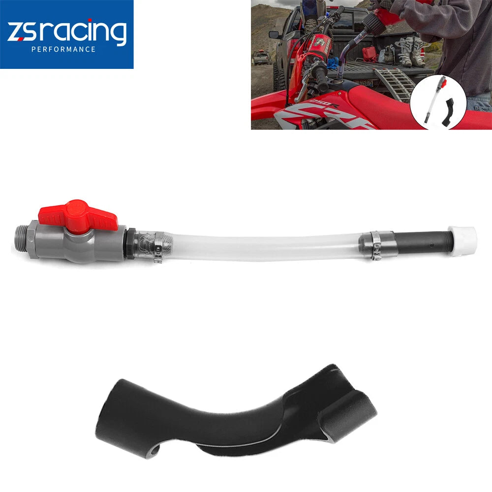 Fuel Jug Hose Bender for Racing Fuel Jug with Shutoff Valve
