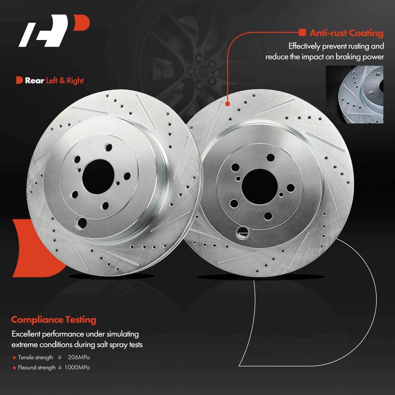 Drilled Brake Rotors for Subaru BRZ (2017–2020) Toyota 86 (2019–2020)