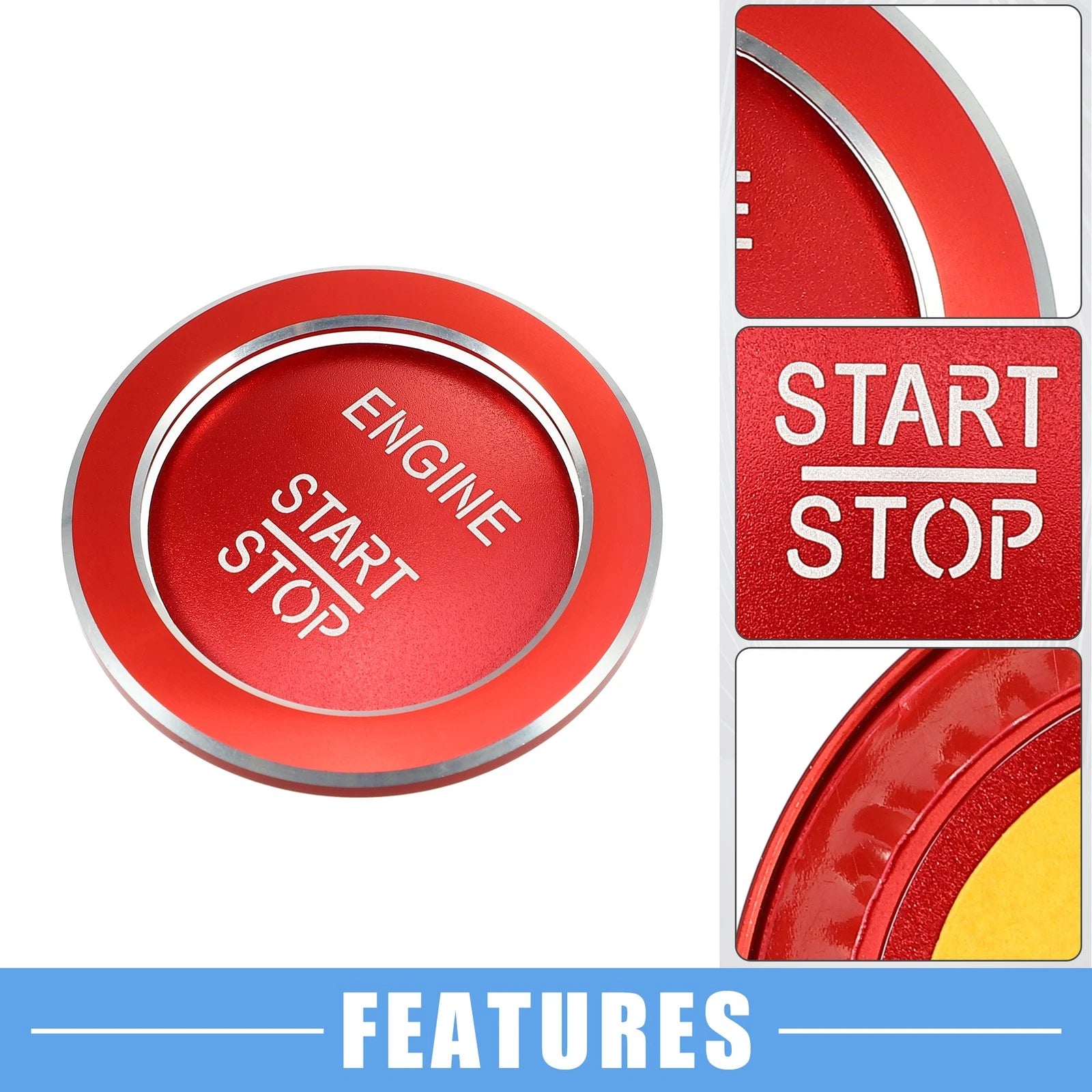 Engine Start Stop Button Cover Sticker for Mercedes-Benz A B C GLC GLA ML (2013–2023) Red