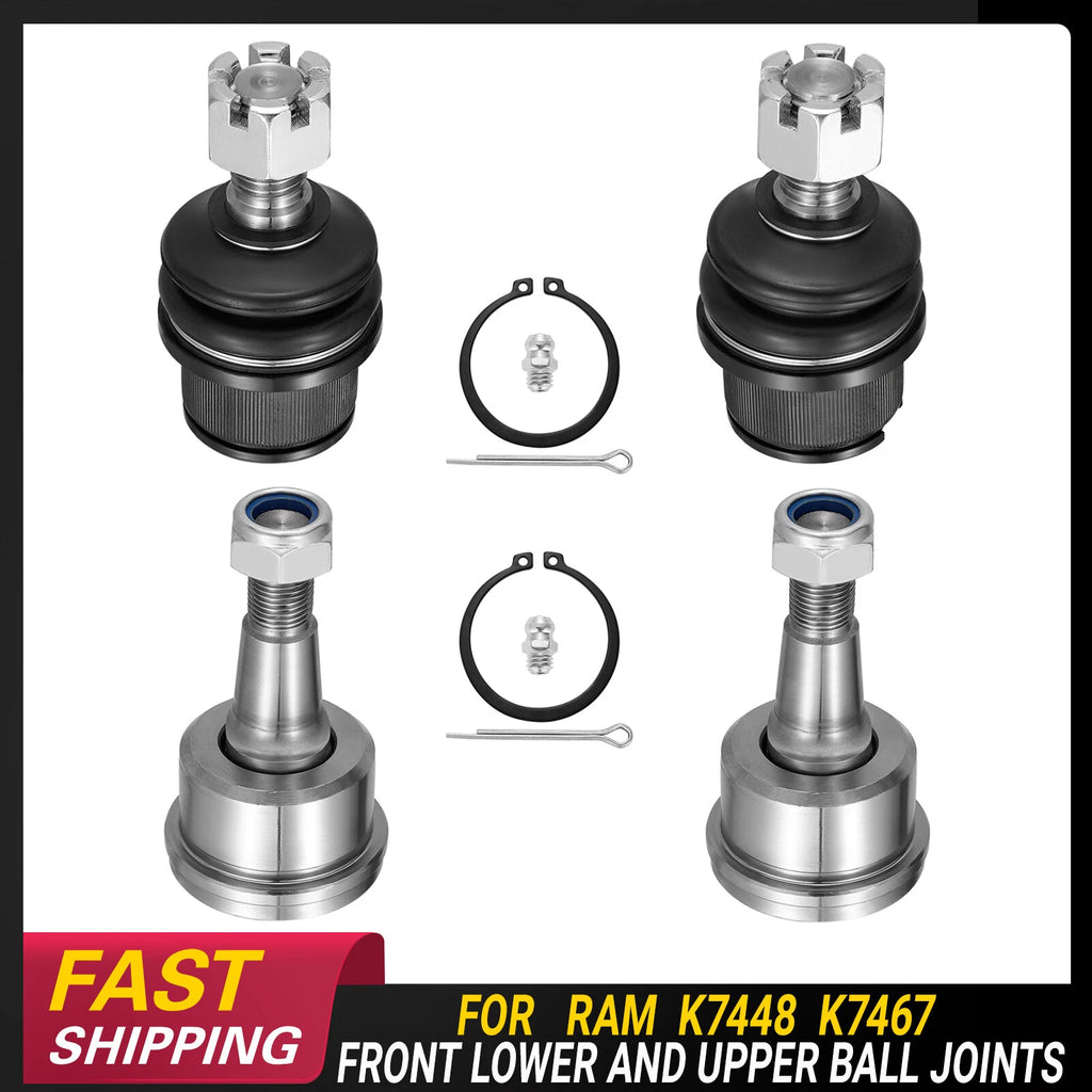 Set of 4 Front Lower & Upper Ball Joints for Dodge Ram 2500 (2003–2014)
