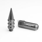 Set of 20 M12x1.5 107mm Tall Gun Metal Aluminum Spiked Lug Nuts + Adapter