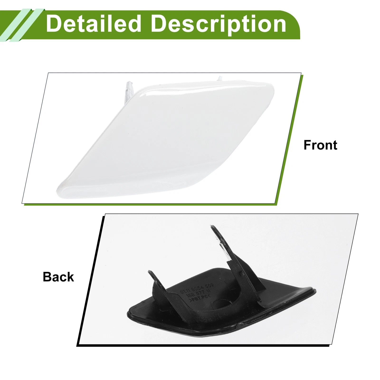 Front Left Washer Nozzle Cover Cap No. 51118060681 for BMW 428i (2014–2016) White