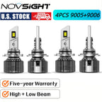 Set of 4 9005 9006 LED Headlight Bulbs for High Low Beam (6500K)