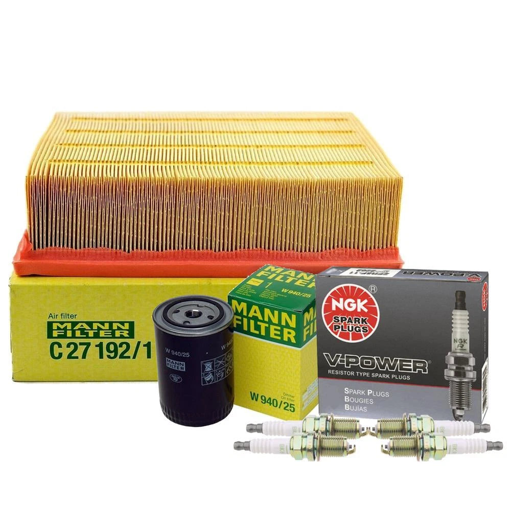 Mann Filters & 4 NGK Spark Plugs Kit for Audi A4 A4 Quattro (2003–2006)