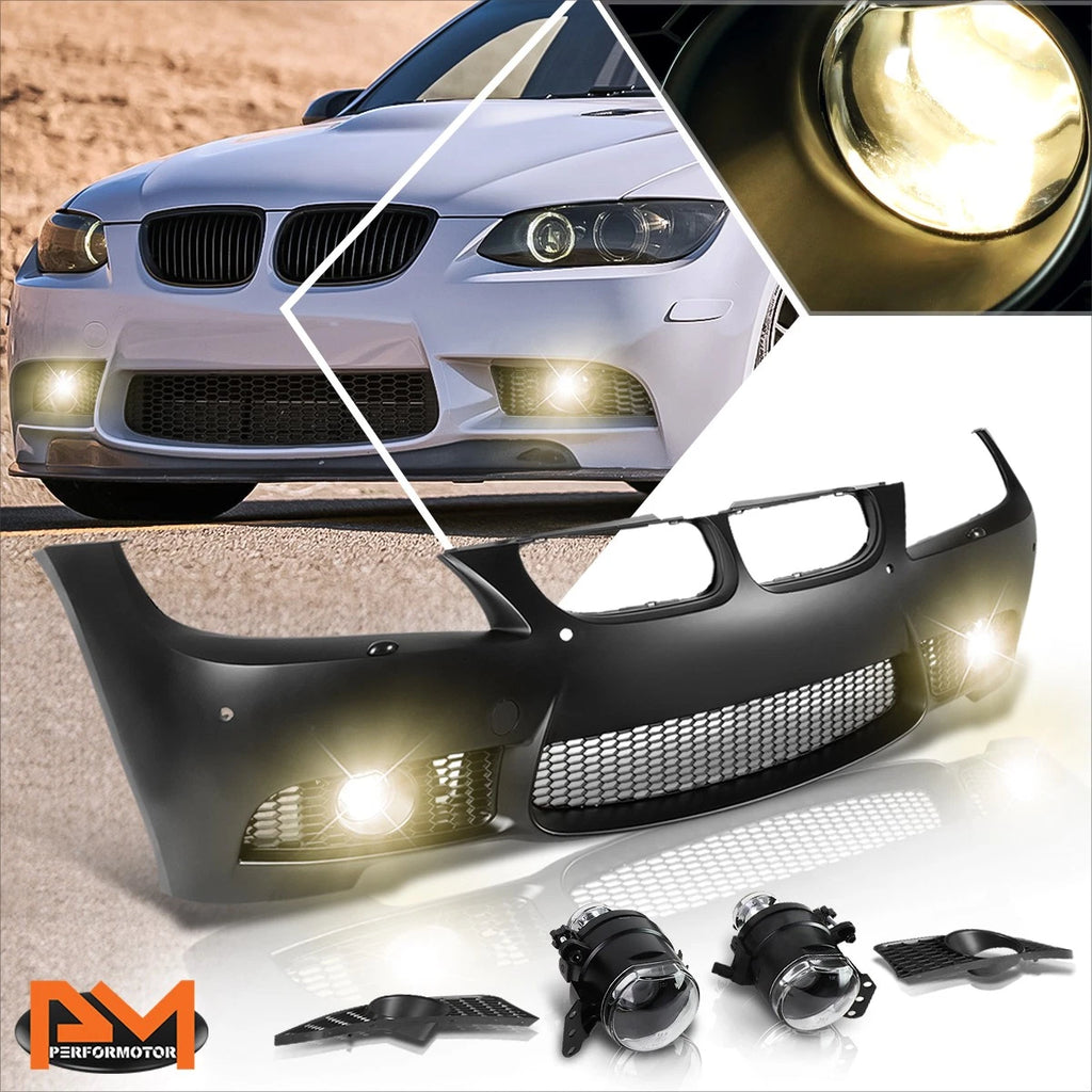 M3 Style Front Bumper Cover + Grille + Fog Light for BMW E90 3-Series (2009–2011)