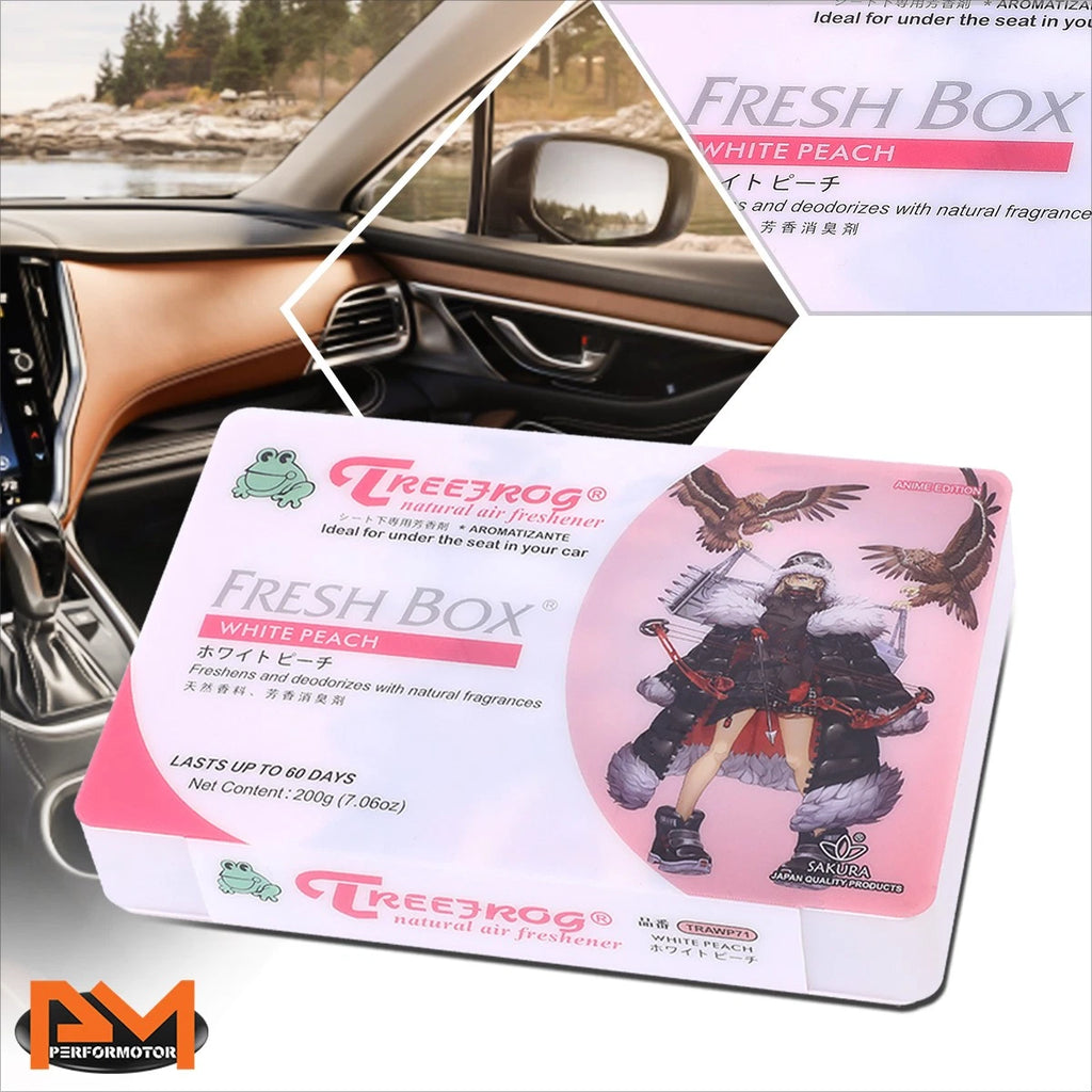 Air Freshener for Car/Office - Treefrog White Peach Scent 200g Box