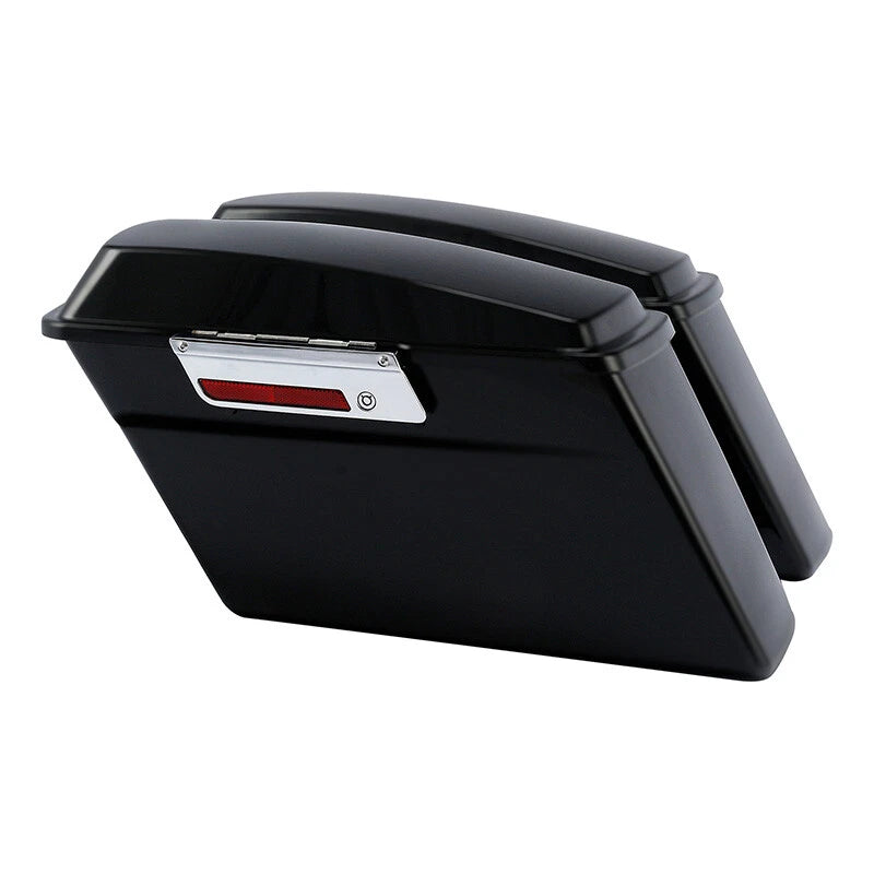 Matte Black Hard Saddlebags & Conversion Bracket for Harley Softail FXST (1984–2017)