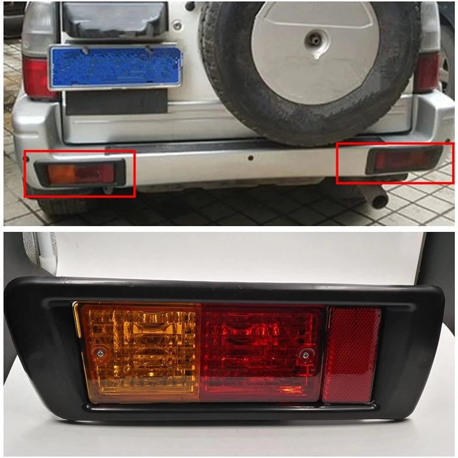 2Pcs Rear Bumper Tail Light for Toyota Land Cruiser Prado J90 (1995–2002)
