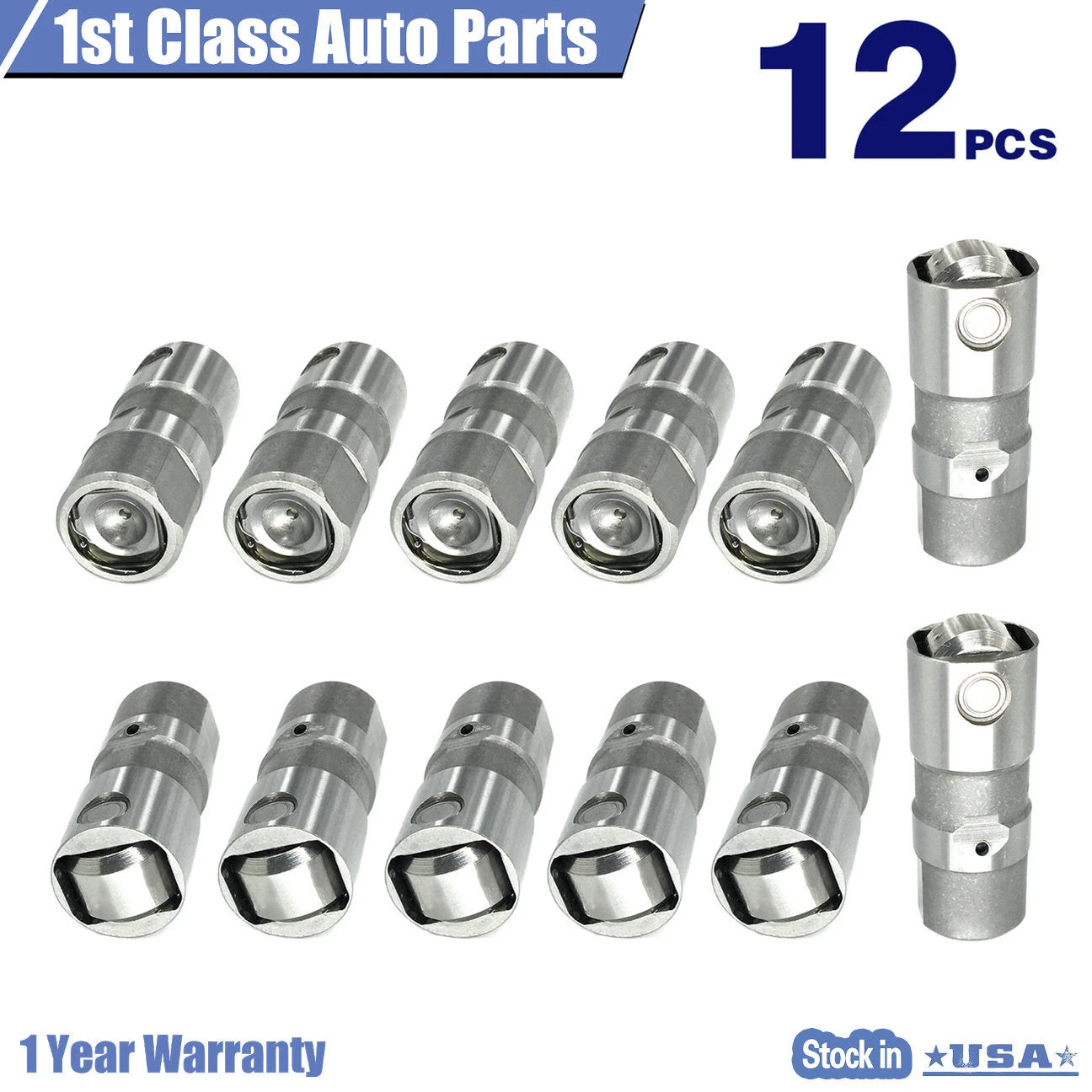 12PCS Engine Hydraulic Roller Valve Lifters for Buick Chevy Pontiac (2006-2010)
