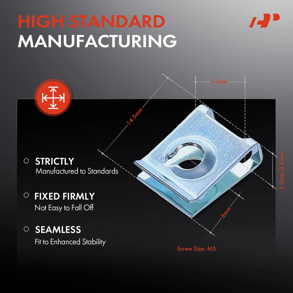 30Pcs M5 Metal Bumper U-Nut Retainer Fastener for Honda Model
