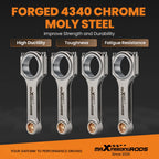 Forged H-Beam Connecting Rods with ARP Bolts for Honda Civic Si (1999–2000)