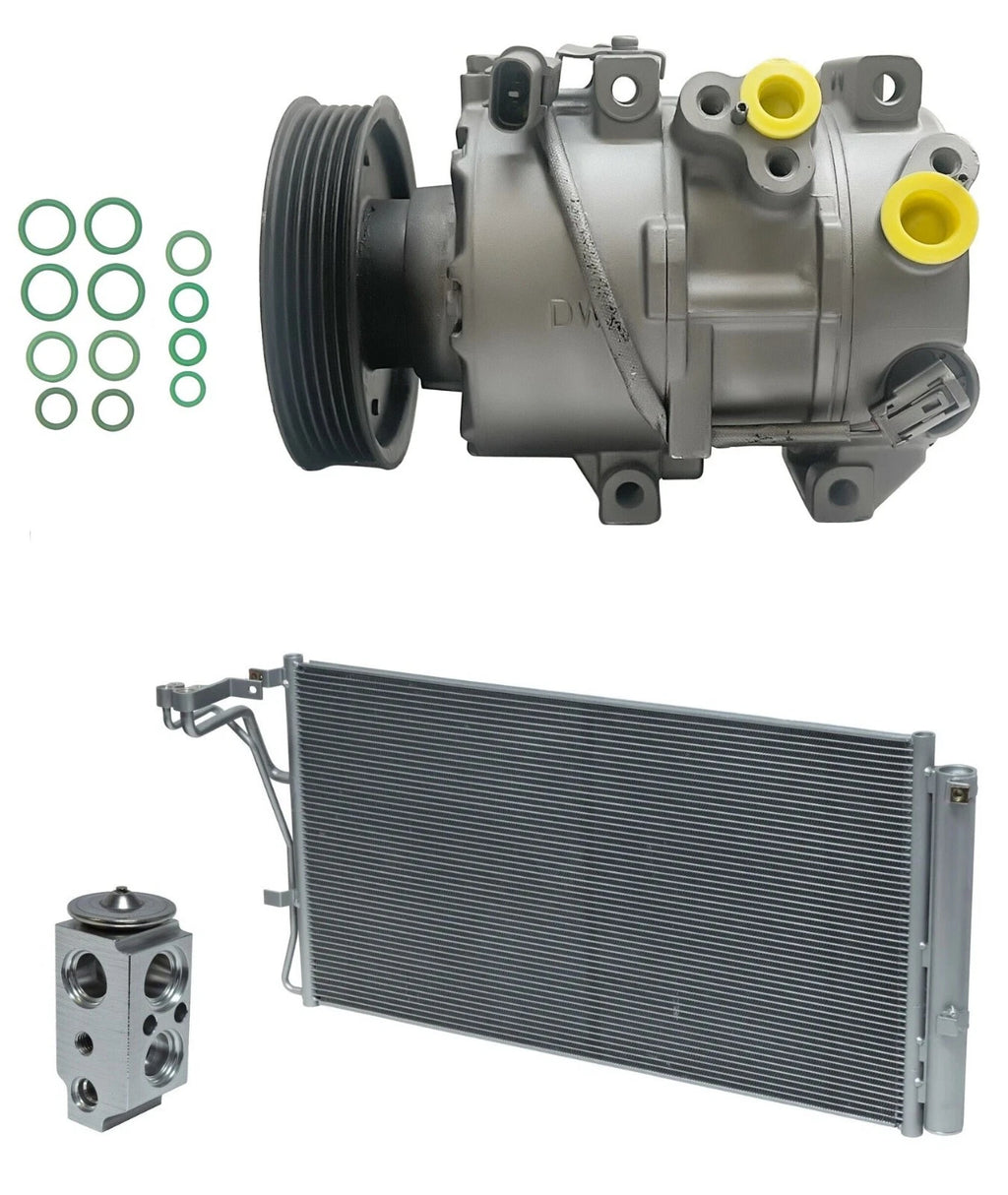 AC Compressor Kit w Condenser for Hyundai Genesis Coupe 3.8L (2016–2016)