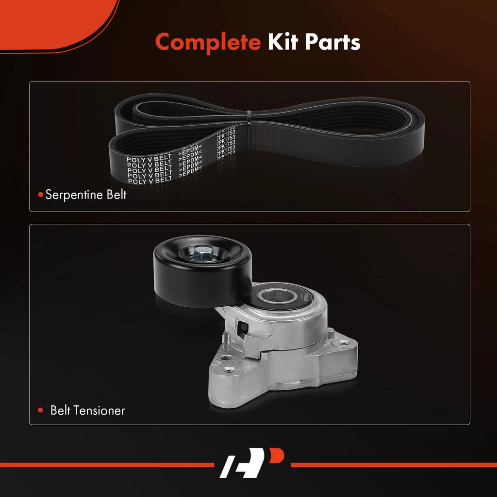 2X Serpentine Belt Drive Component Kit for Honda CR-V (2007-2009)
