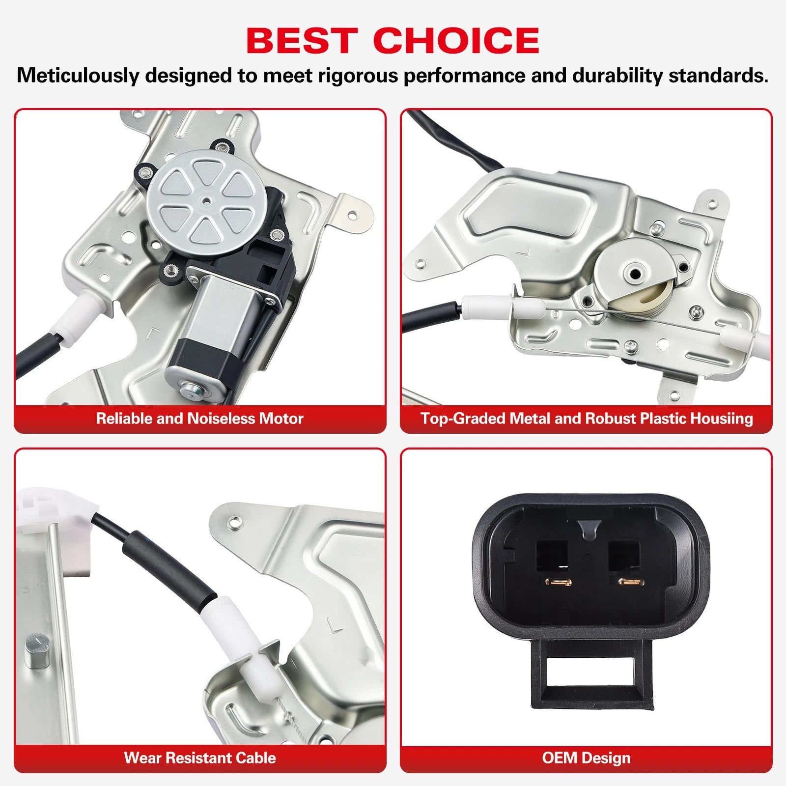 Front Left Power Window Regulator & Motor for Honda Element (2003–2011)