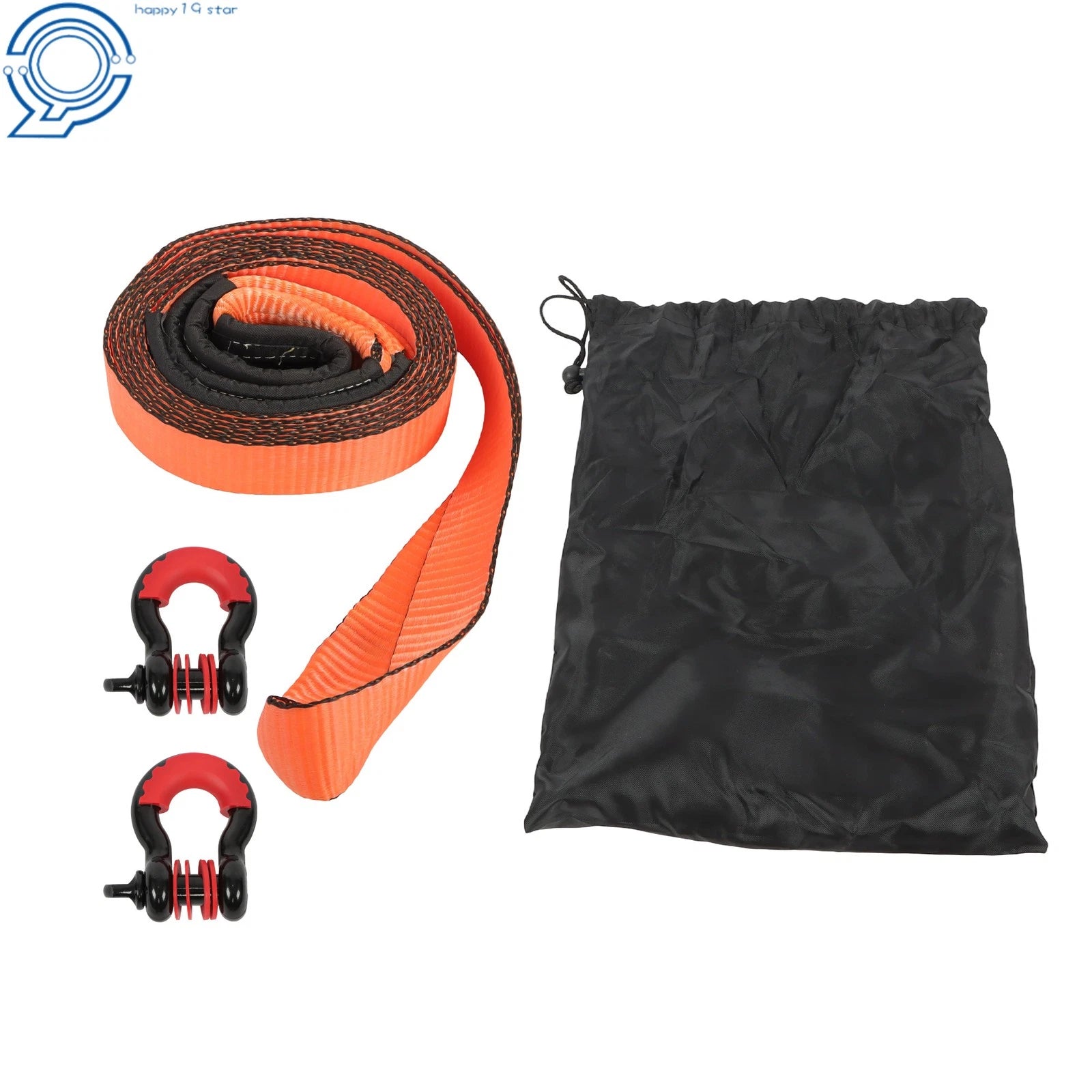 Recovery Tow Strap Kit with 2 Anti-Theft D-Ring Shackles (20')