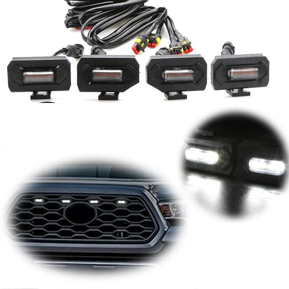Set of 4 LED Front Hood Grille Lights for Toyota Tacoma (2020–2022)