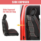 Set of 5 Front Rear Seat Covers Pads for Dodge Ram 1500 (2009–2023) Black Red