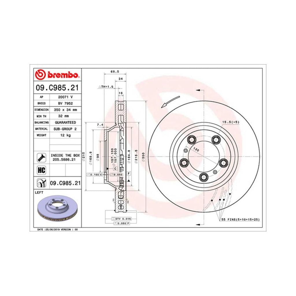 Brembo Brake Discs for Porsche Panamera (Front Left)