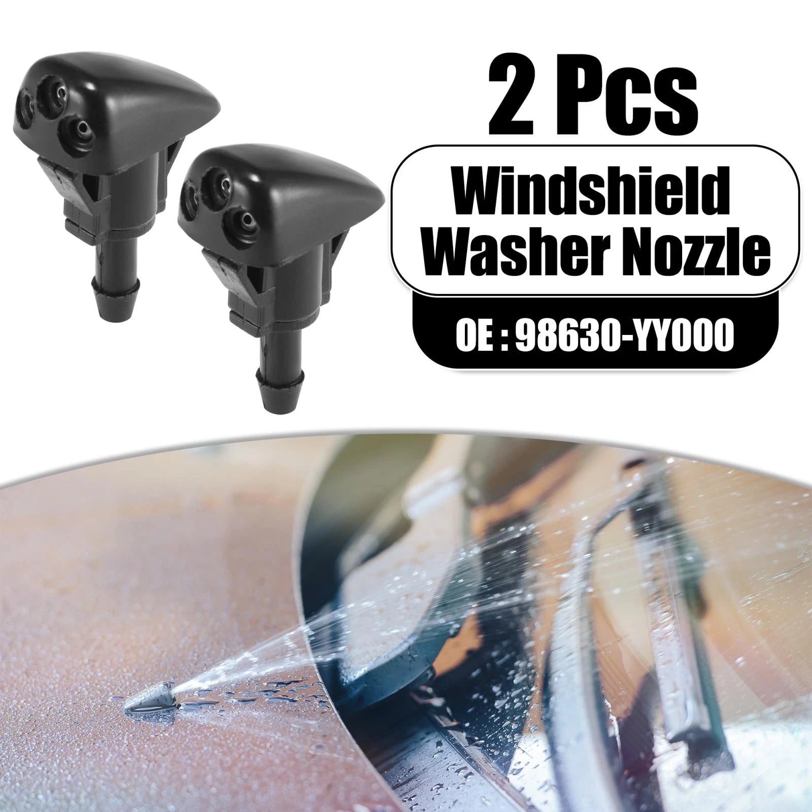 2X Front Windshield Washer Nozzles 98630-YY000 for Kia Sorento (2003–2009)