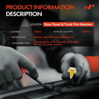 50Pcs 10mm Nylon Door Panel & Trunk Trim Clips for Ford Jeep