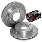 Front Dimpled Slotted Disc Rotors & Brake Pads for Mazda BT-50 Ute