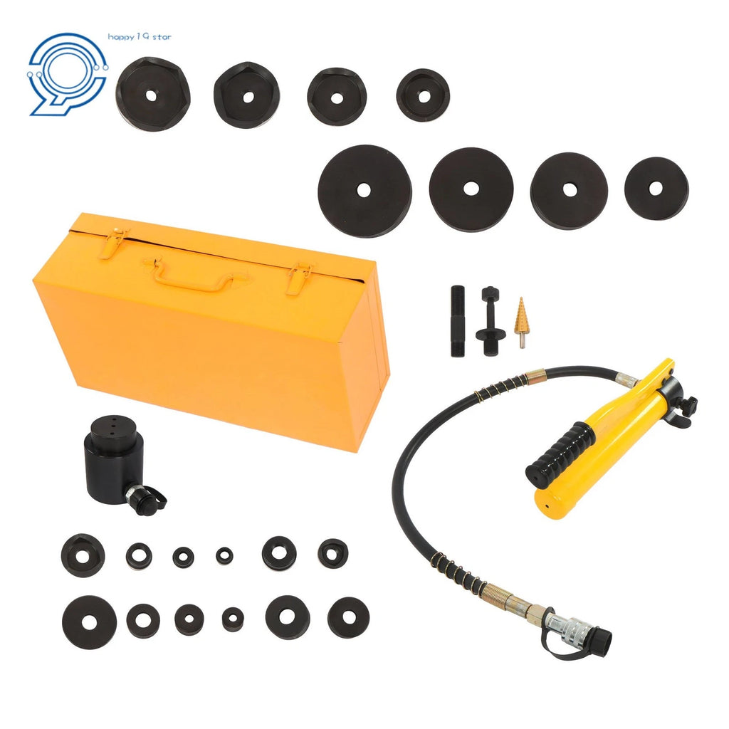 15 Ton Hydraulic Knockout Punch Driver Tool Kit with 10 Dies (1/2" - 4")