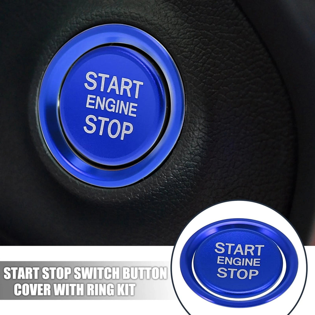 Start Stop Switch Button Cover Kit for Audi A4L A6L Q5 A5 A7 (2010–2020) Blue
