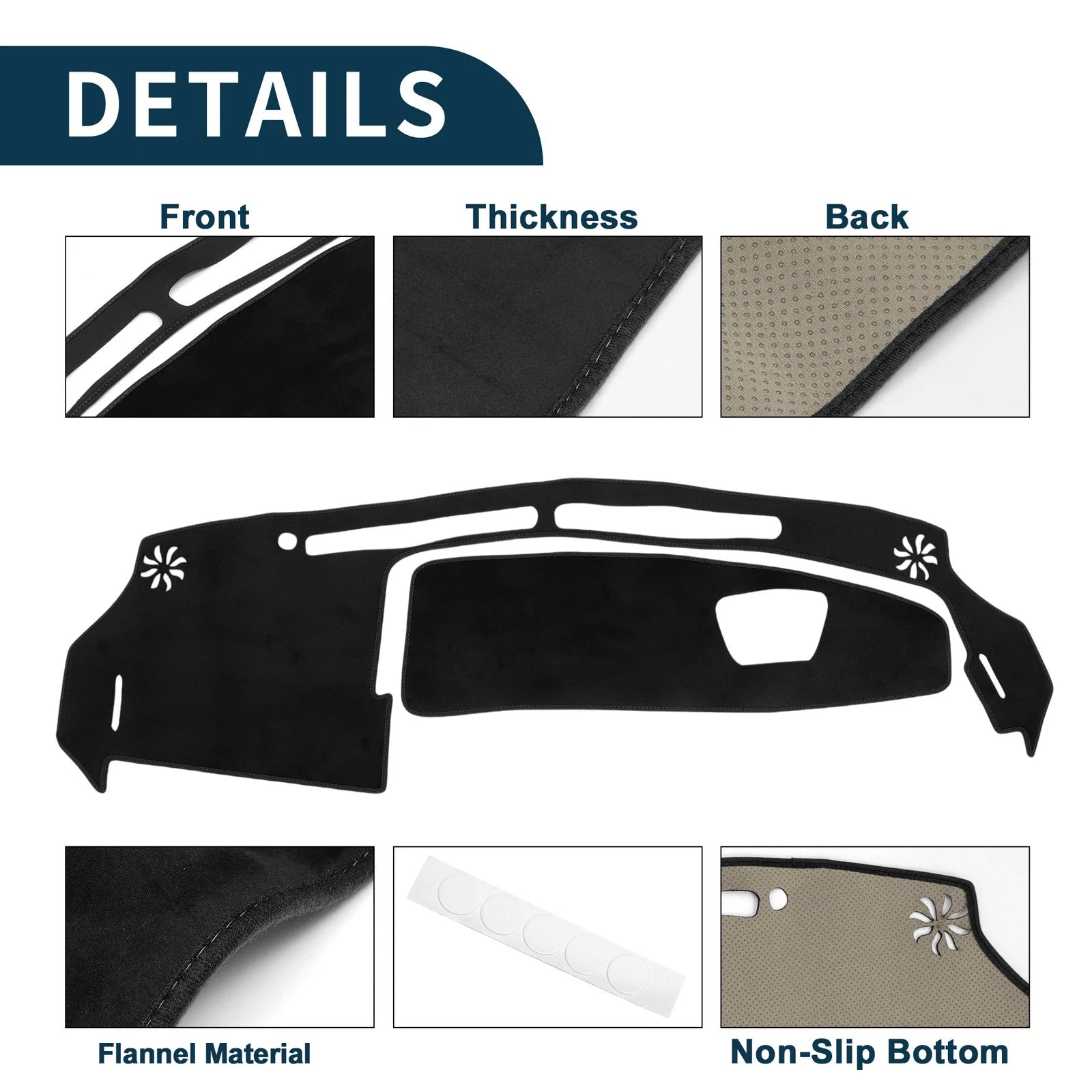 Dashboard Cover Mat for Suzuki WagonR MH35S/55S (2013–2021) Black