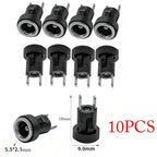 10pcs DC Power Socket Connector 5.5x2.1mm for PCB Applications