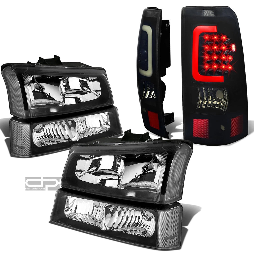 Headlight, Clear Bumper, Smoked 3D LED Tail Light for Silverado (2003–2007)