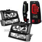 Headlight, Clear Bumper, Smoked 3D LED Tail Light for Silverado (2003–2007)