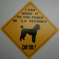 WARNING sign for fence 2.8 second Poodle