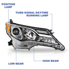 Halogen Headlight Chrome Housing for Toyota RAV4 (2013-2015)