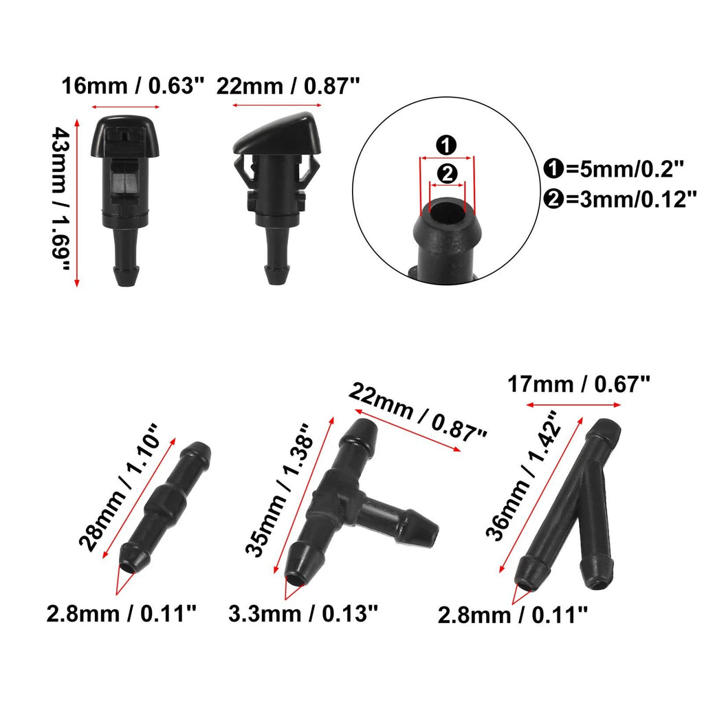 Front Windshield Washer Nozzles Kit for Jeep Grand Cherokee (2005–2010) 5116079AA