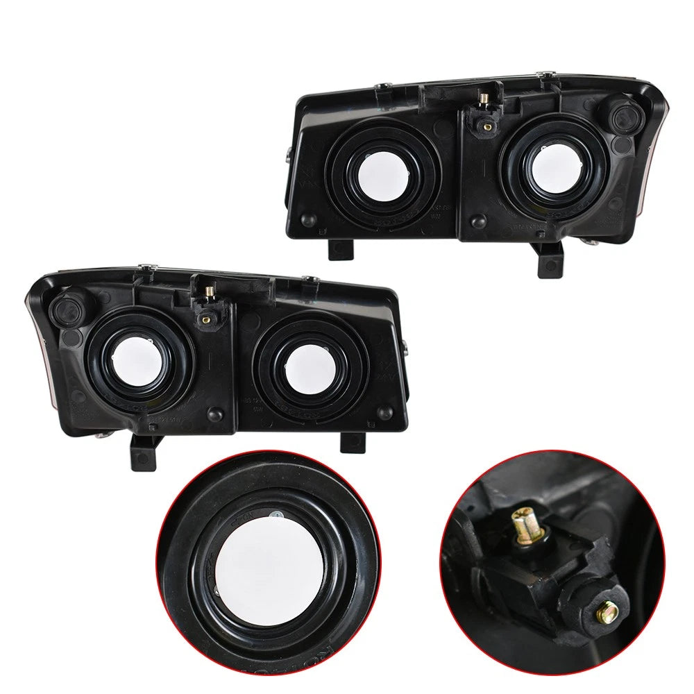 Set of 2 Black Headlights for Chevy Silverado 1500/2500/3500HD (2003–2006)