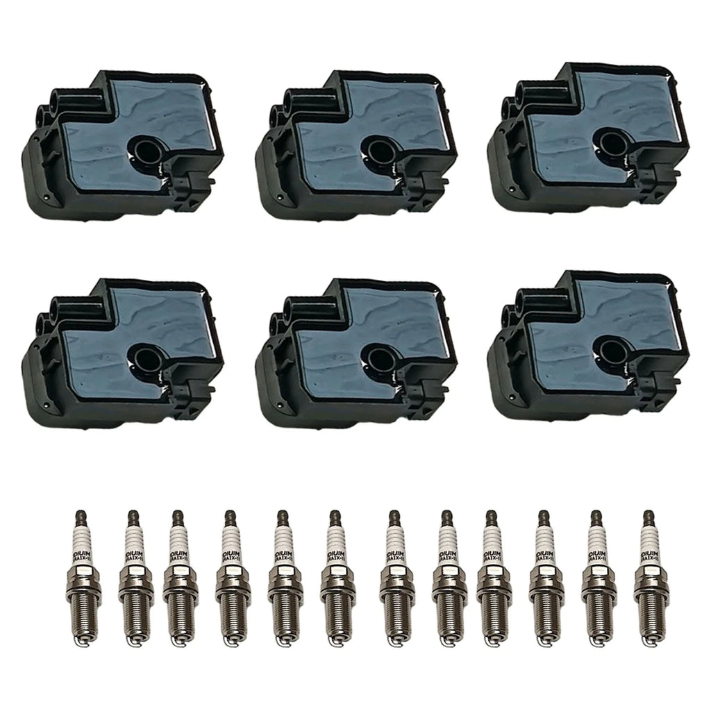 Set of 6 Ignition Coils & 12 Spark Plugs for Mercedes-Benz C-Class