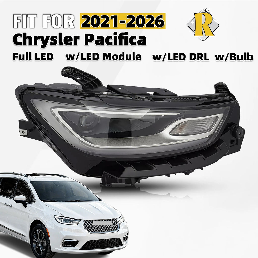 Full LED Projector Headlight for Chrysler Pacifica (2021–2026) w/DRL & Module