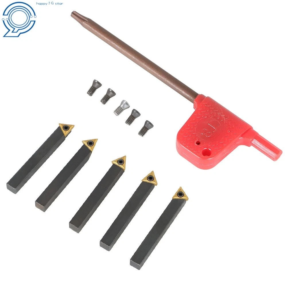 5 Pack 1/4" Carbide Indexable Turning Tool Set for Lathe (Fits )