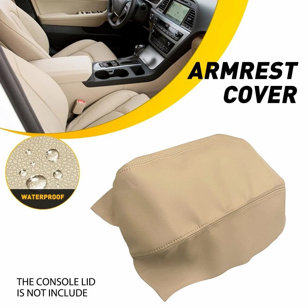 Armrest Cover Skin for Hyundai Sonata (2015–2019) Beige Leather EXV