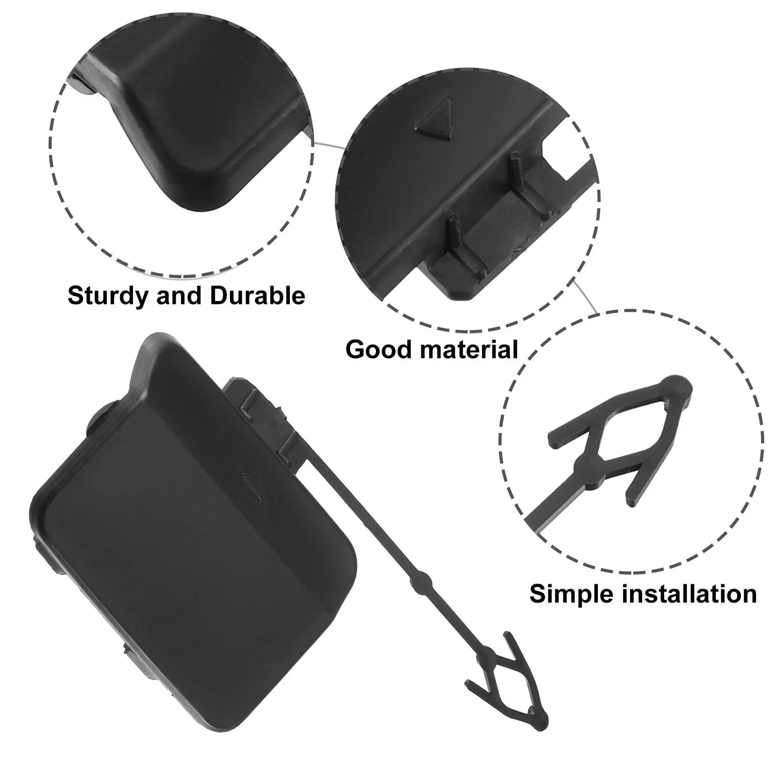 Pair Rear Left Right Bumper Tow Eye Hook Cap for BMW X5 Black
