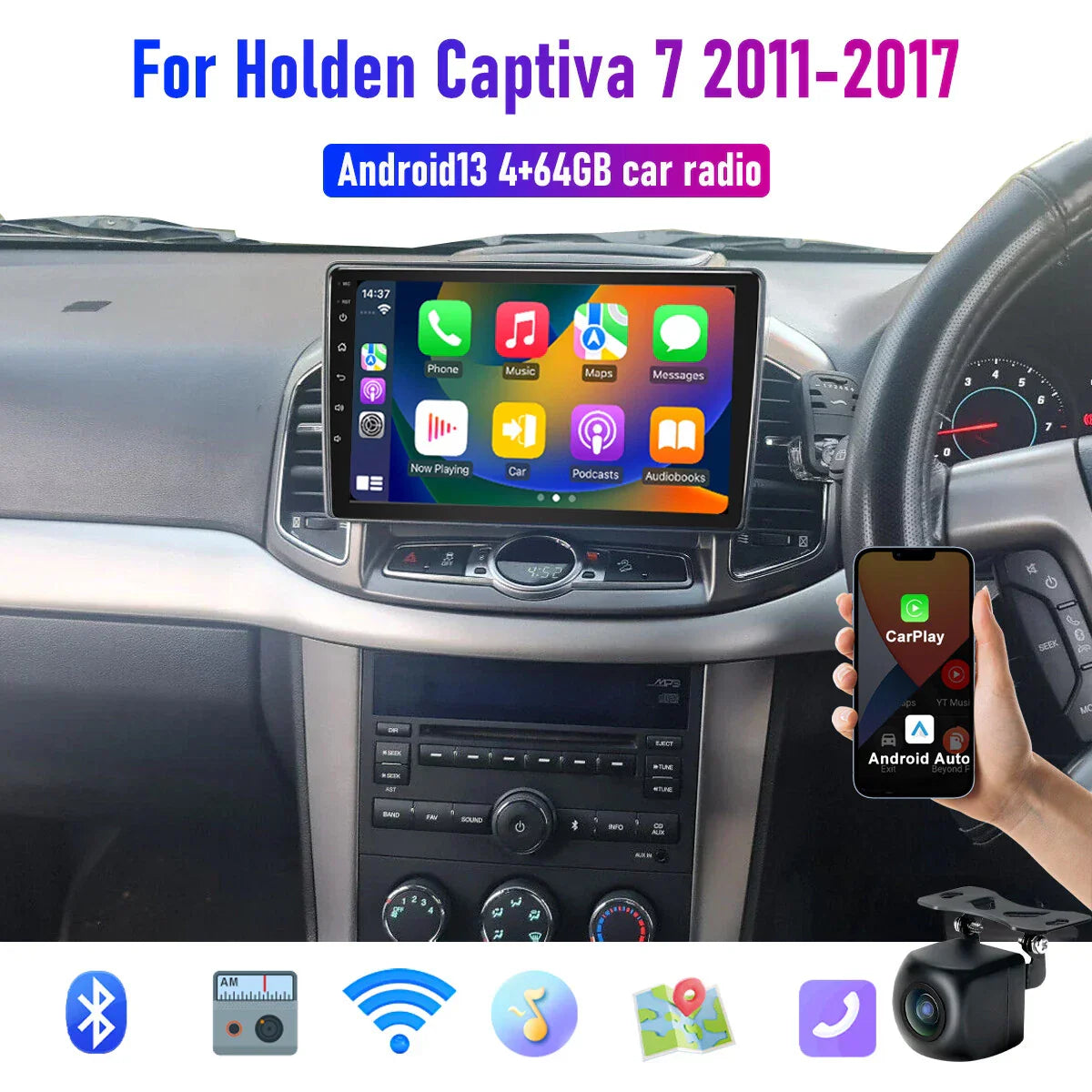 10" Wireless Carplay Android Auto Stereo for Holden Captiva 2011-2016