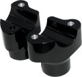 1-1/2" Black Billet Aluminum Handlebar Risers for Harley Davidson