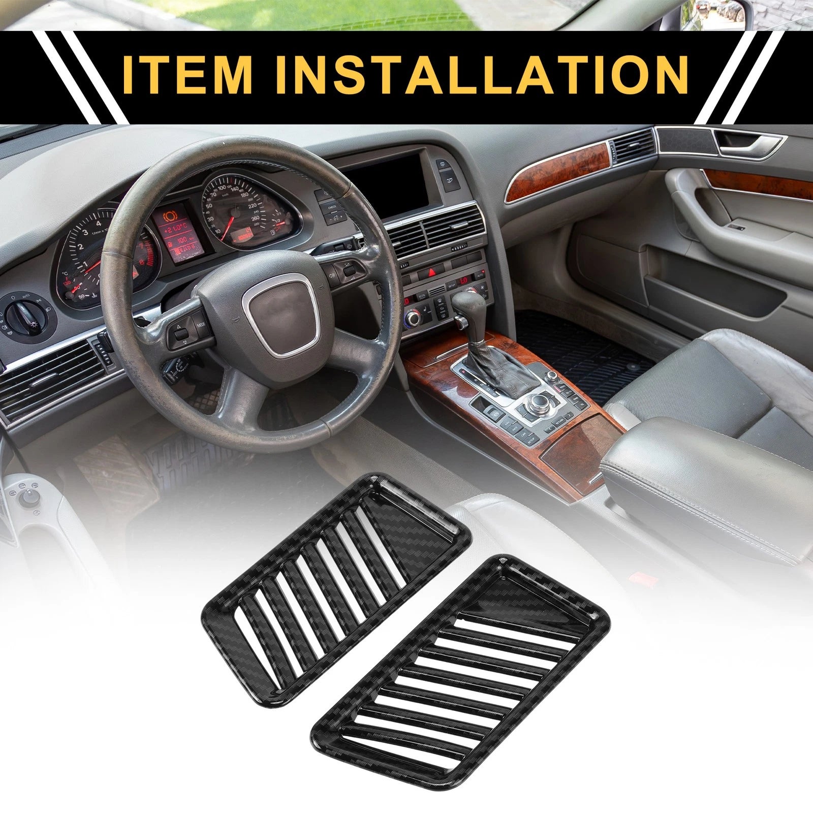 Set of 2 Carbon Fiber Air Vent Covers for Ford F-150 (2021–2024)