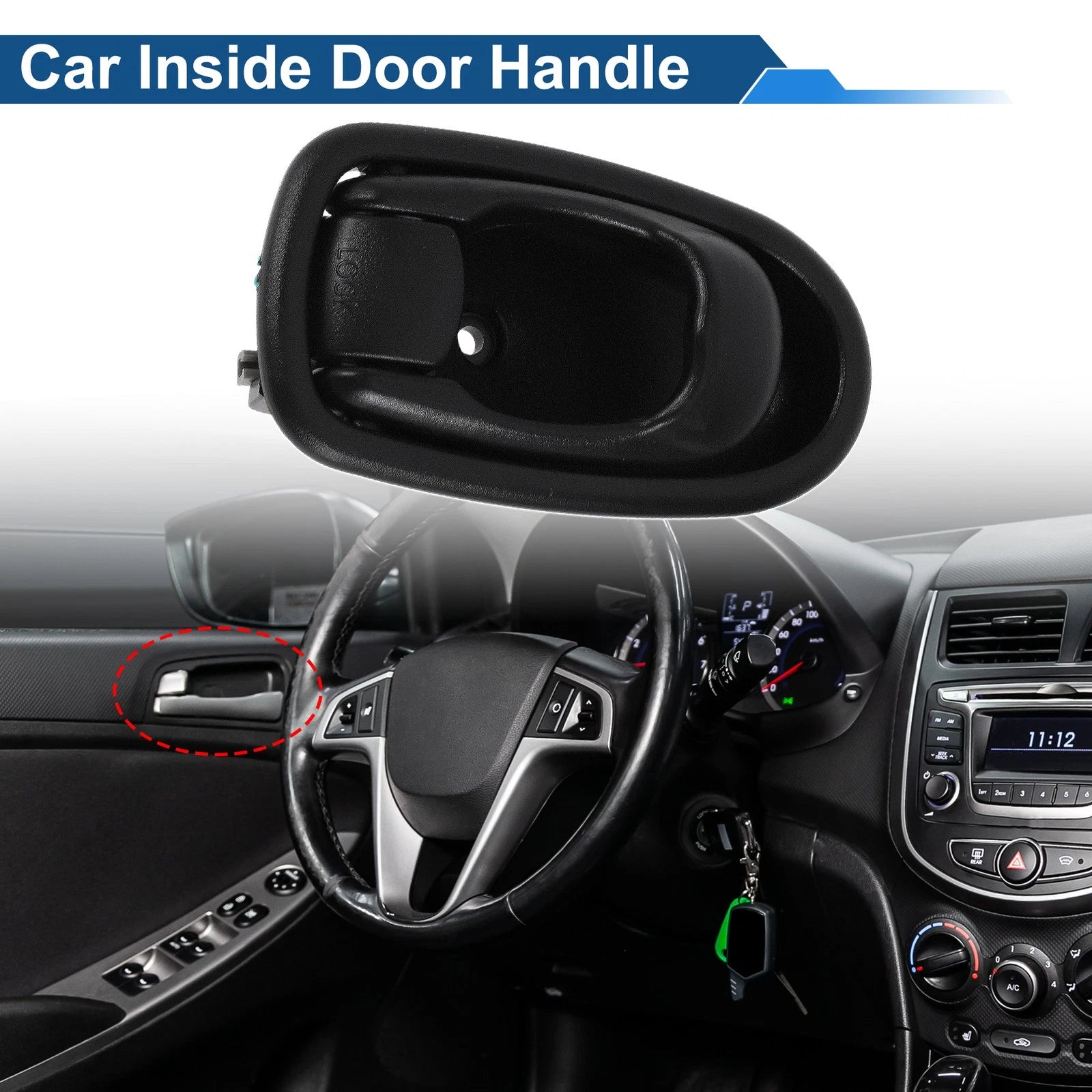 Interior Door Handle for Hyundai Elantra (1996–2000) No. 8261029000 Black
